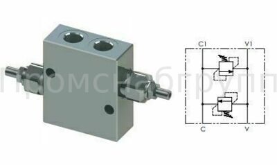 Гидравлический клапан предохранительный двух стороннего действия VBDC 120 2 1/2,40л/м,210бар BiEf аналог клапана VAU 1/2